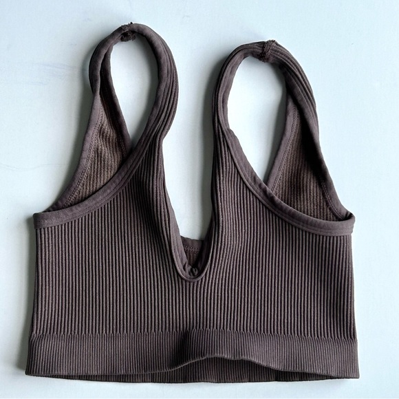 🌸NWOT Free People Movement Happiness Runs Scoop Neck Bra. Brown. Size: XS/S - Picture 3 of 5